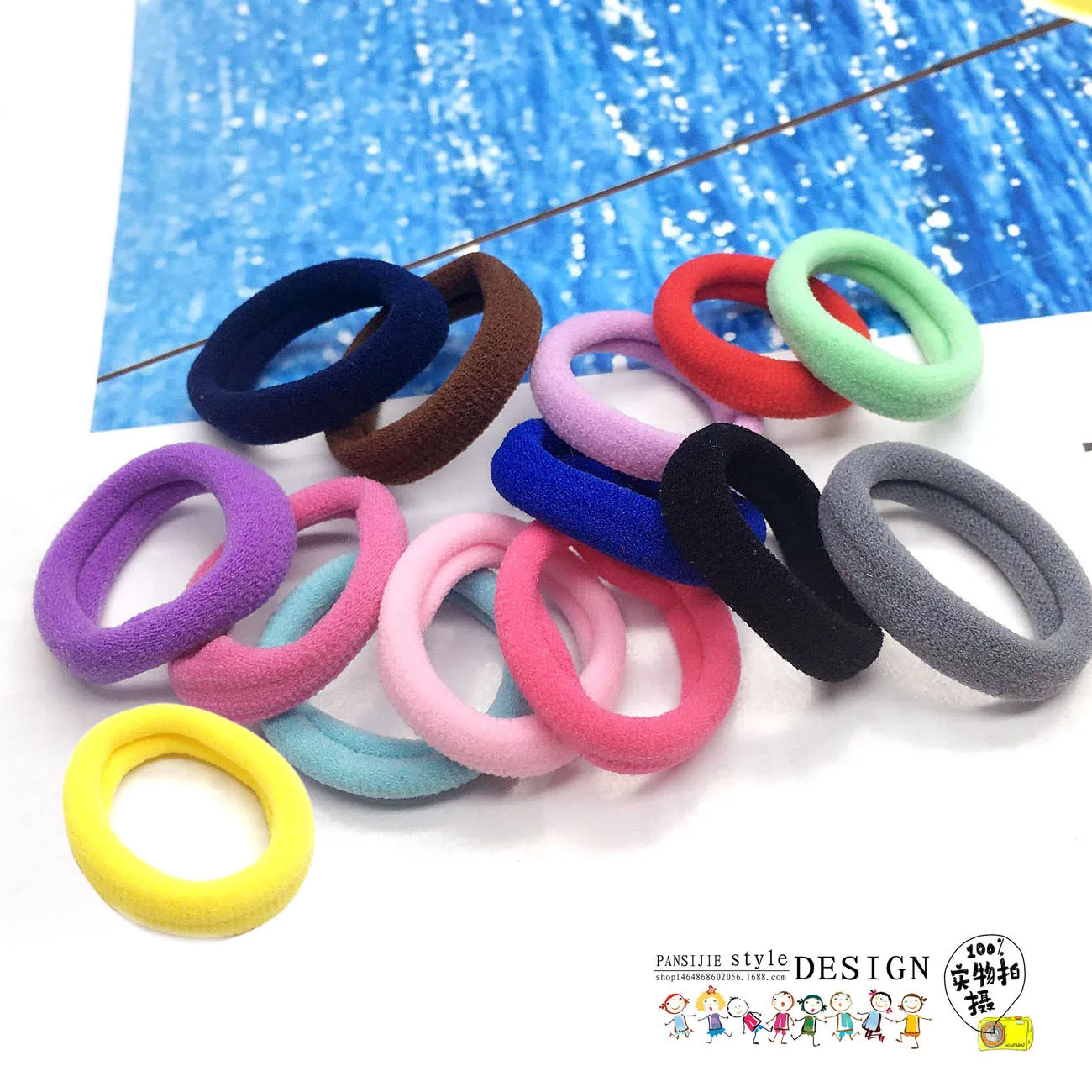 70/ LotChildren'S Hair Ornaments Thumb Ring Twisted Wool Towel Hair Ring High Stretch Seamless Hair Band Leather Band Gift