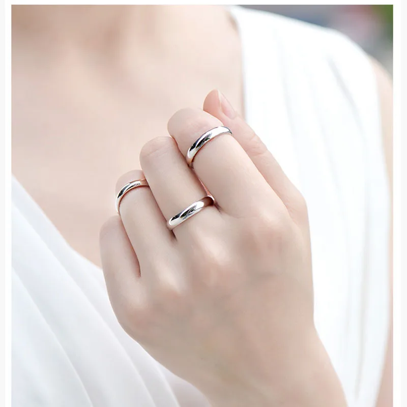 Mossovy глянцевые простые кольца для помолвки из титановой стали и серебра для женщин, модные свадебные кольца для женщин, ювелирные изделия Anillos Mujer