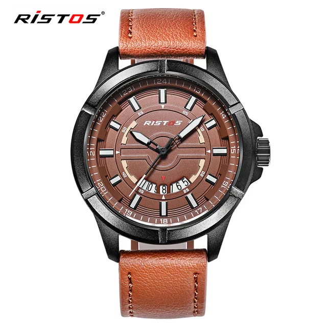 Мужские армейские водонепроницаемые кварцевые часы Reloj Masculino Montre Femme наручные часы с ремешком из натуральной кожи ударные спортивные часы для мужчин - Цвет: Коричневый