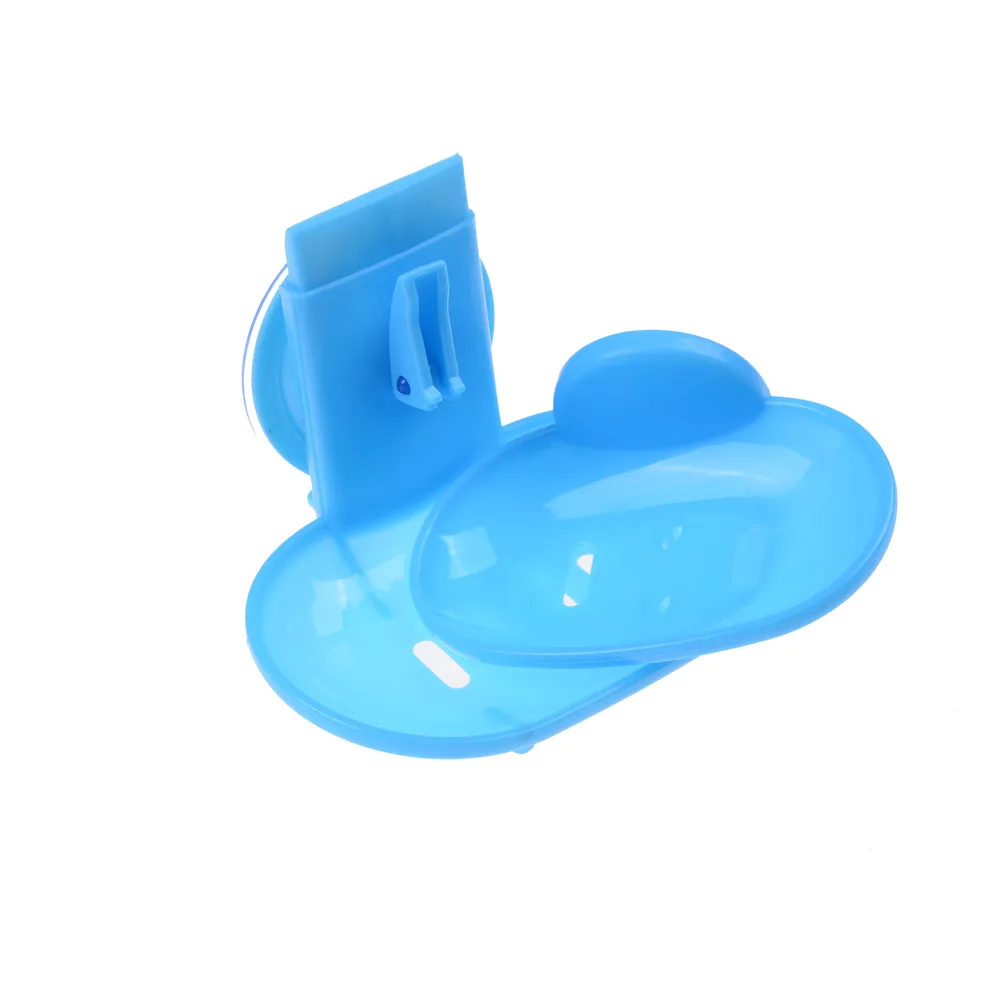 Sucker Creative Soap Dish Double Layers Soap Box Sucker Holder Container