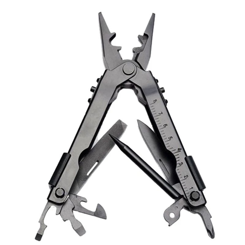 

13 In1 Outdoor Multi Tools Black Multifunction Plier Portable Multi-tool Pliers Screwdriver Knives Stainless Steel Folding Knife