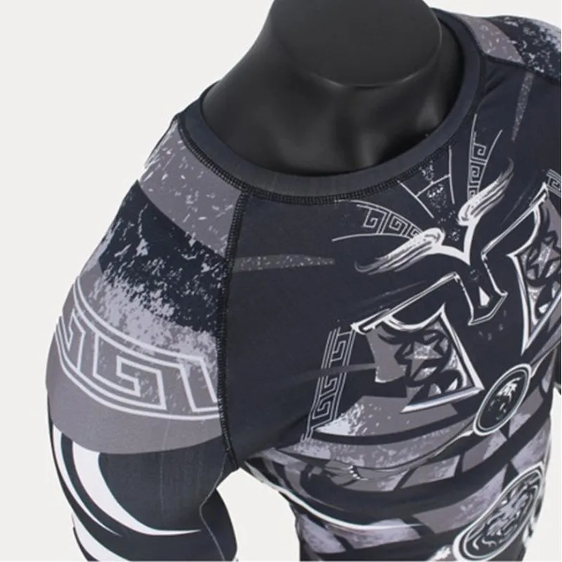 Bjj GI Рашгард MMA боксерские майки мужские дышащие 3D печать полный наборы футболок