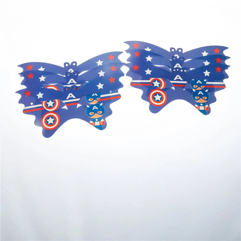 Тема Капитан Америка Супергерой День рождения платье Вечерние одноразовые посуда бумажные чашки украшения мультфильм - Цвет: mask 6PCS