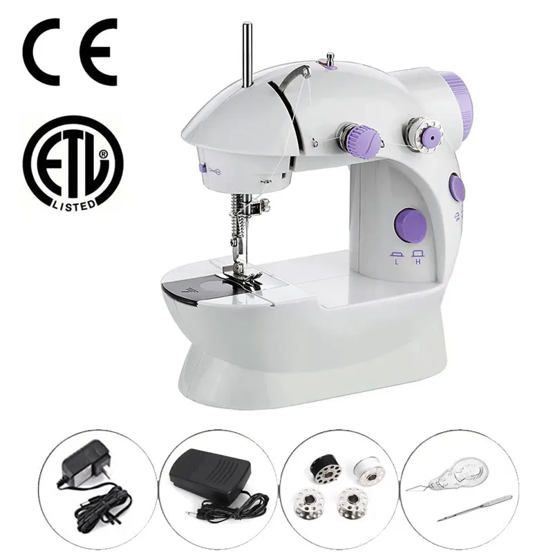 

Mini Household Sewing Machine Professional Portable Sewing Machine 2-Speed Double Thread Electric Crafting Mending Machine