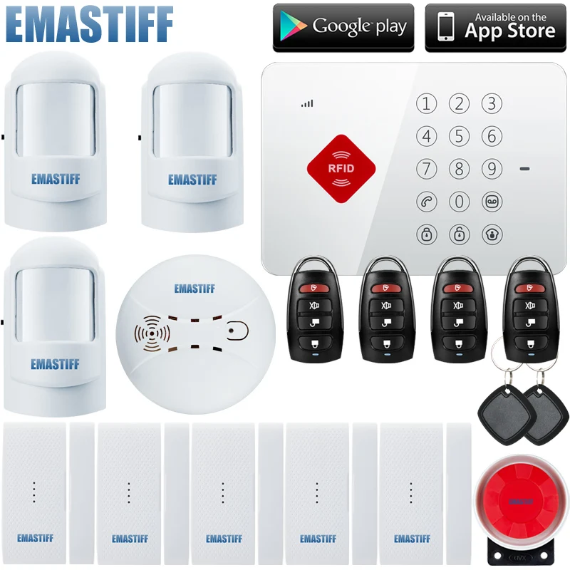 Wireless home security set 5 door/window open alarm sensor 3 motion