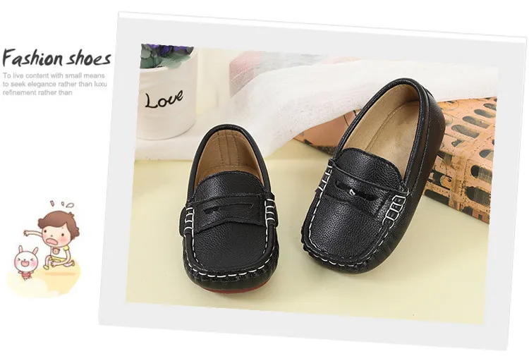Sapatos de Bebê Meninos da Criança Nova Couro Preto Sapatos Crianças Casuais Apartamentos Respirável Estudante Não-slip Kids 018 6 Meninos Da Criança Não-slip Kids 018
