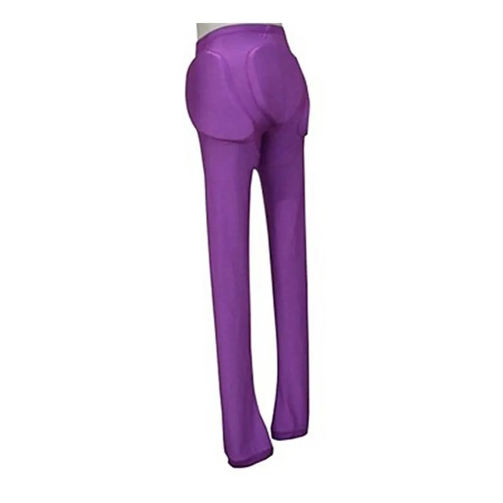 Брюки для фигурного катания мужские женские брюки для катания на коньках брюки черные фиолетовые спандекс защищают бедра брюки