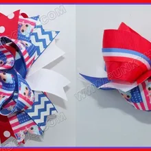 65 шт новые 6 ''большие сложенные волосы луки слоистые Бутик банты для волос животных банты с принтам Зебра банты для волос