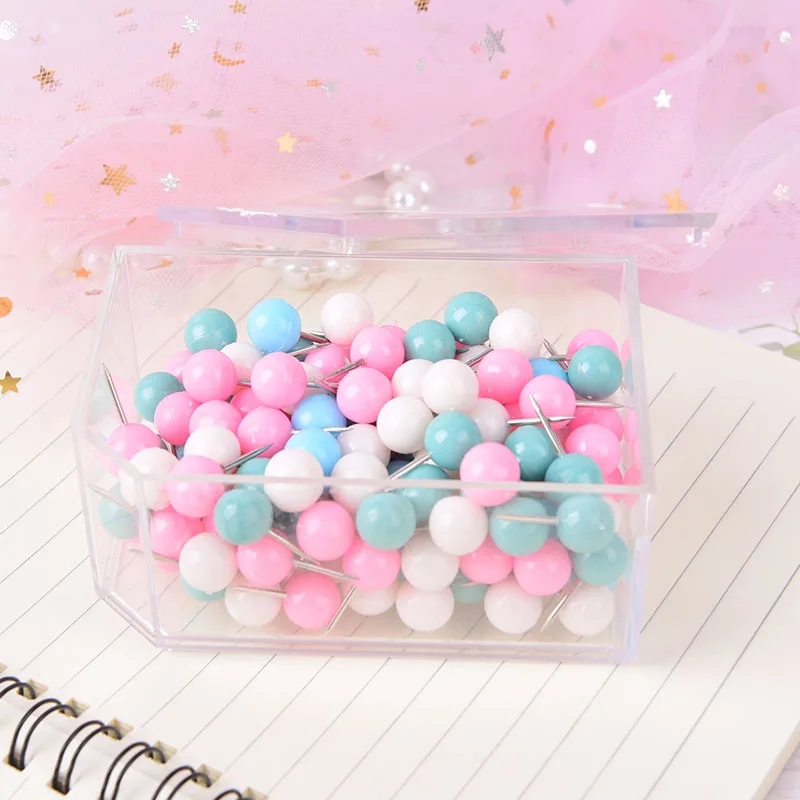 

150pcs/set Candy Map Tacks Push Pins Metal Thumb Tacks For Cork Board Thumbtack Decoratives Office Accessories Gift Stationery