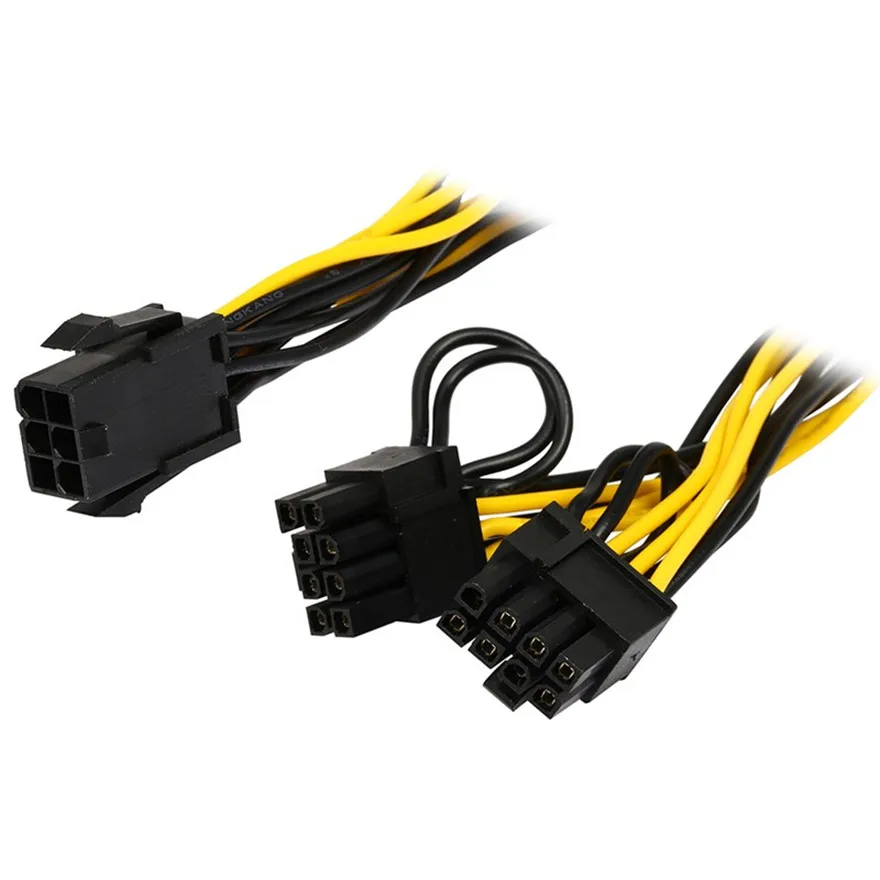 Clearance GPU 6 pin / 8pin 8 pin Female to dual PCI-E PCI Express 8pin ( 6+2 pin ) Male power cable wire For graphics card BTC Miner 20cm 12