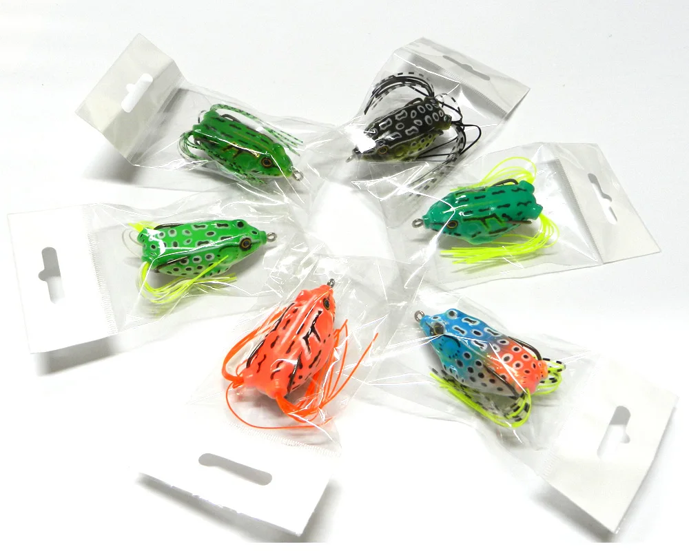 

HENGJIA 6PCS Thunder Frog 5.5CM Artificial Silicone Top Water Pesca Fishing Isca With High Quality Fishing Tackle