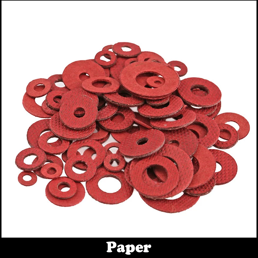 

M5 M5*12*0.5 M5x12x0.5 M5*12*0.8 M5x12x0.8 M5*12*1 M5x12x1 DIN7603 Insulation Gasket Shim Crush Ring Seal Red Steel Paper Washer