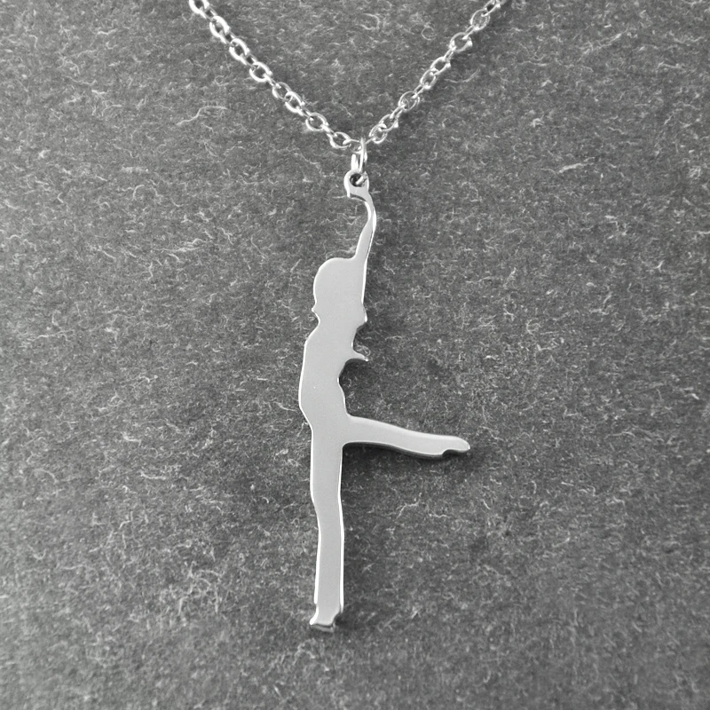 Dancing girl necklace , modern dance necklace , gift for dancer