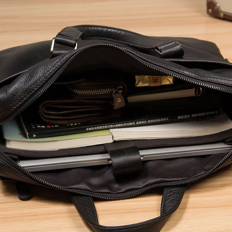 AETOO Men's handbags, business leather bags, cross-shoulder slanted bags, large-capacity leather computer bags