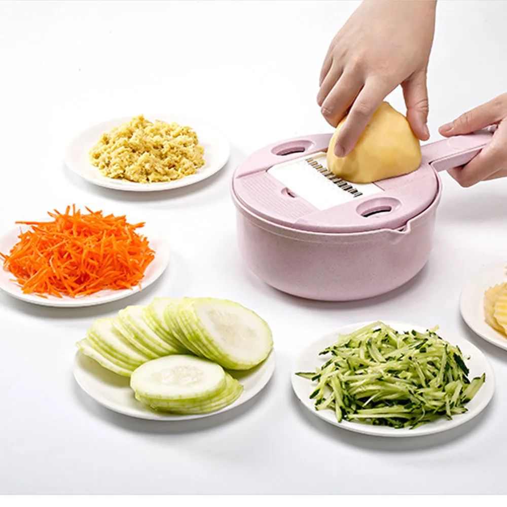 

Multi-function Manual Vegetable Slicer Cutter Grater Dicer Machine Multi Function Vegetables Mandolin Cutter Bowl Kitchen Tools