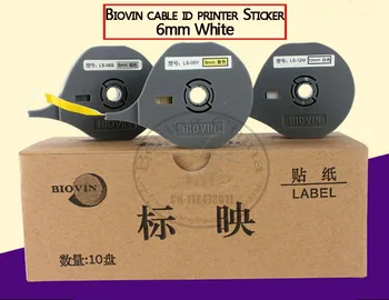 

Tube Printer Ink Ribbon label tape ls-06w (white) For Biovin electronic lettering machine S650.S700.S100T