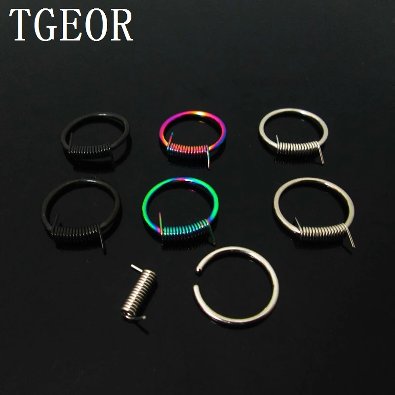 

100% new Gauges BCR piercing 1 pair 16G surgical Stainless Steel spring captive ring HOT