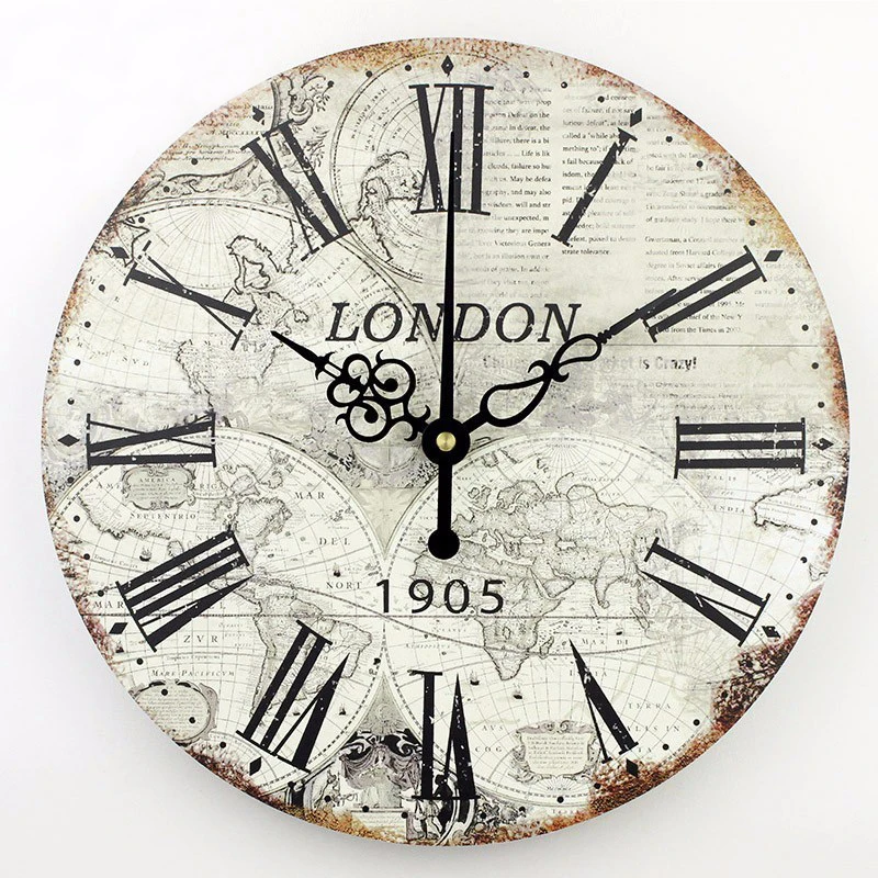 world map large decorative wall clock modern design fashion silent