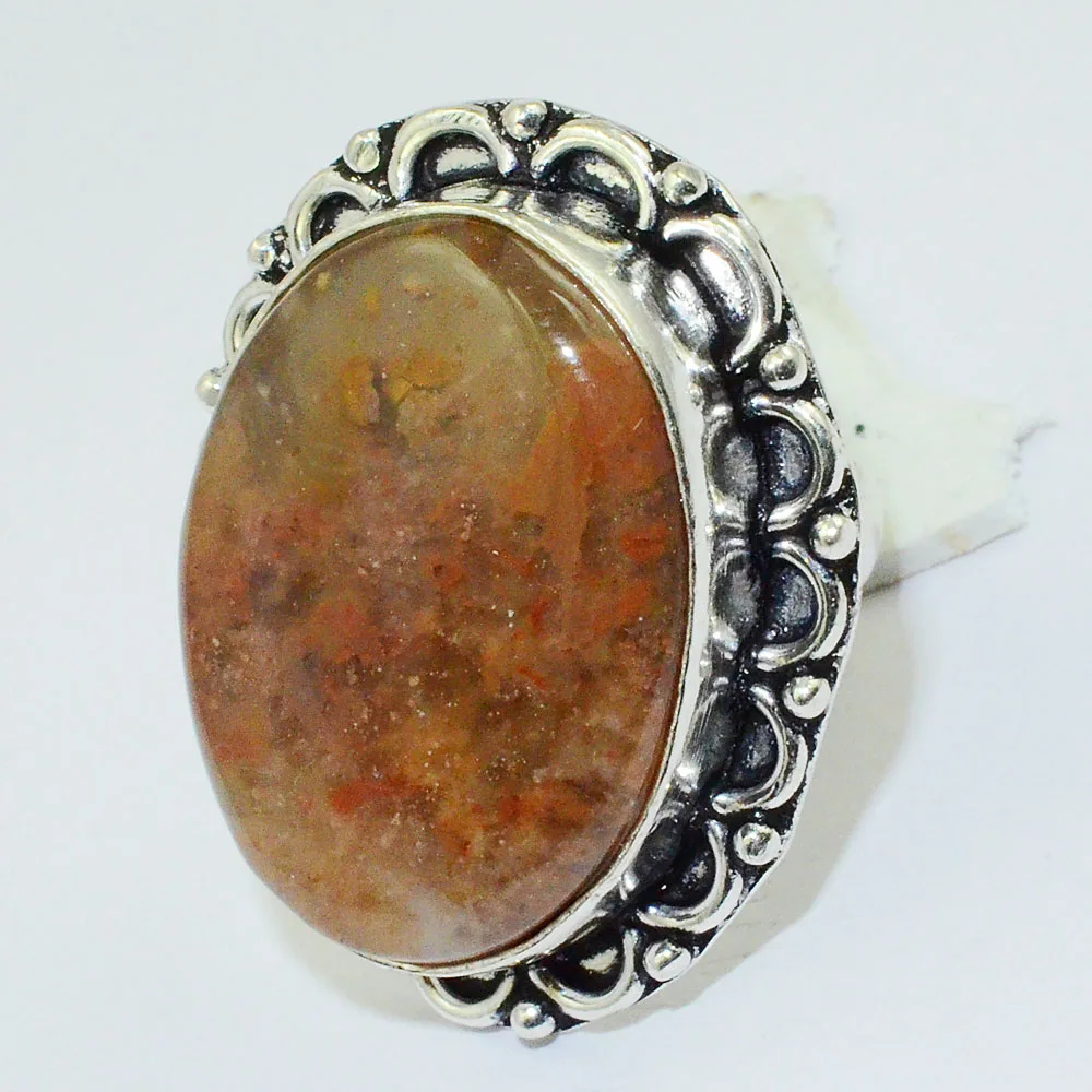 

Jaspers Ring Silver Overlay over Copper , Size:7.25, R1257