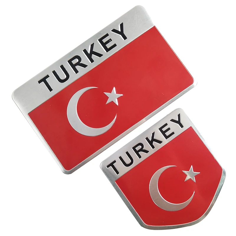 

Aluminum Alloy TURKEY National Flags Car Body 3D Stickers and Decals Automobiles Motorcycles Exterior Decorating Accessories