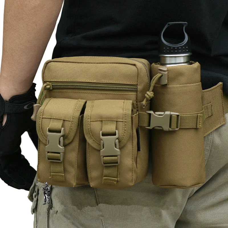 

Military Waist Pack Men Women Waterproof Fanny Pack Organizer Travel Small Waist Bag Nylon Waist Packs Water Bottle Bag