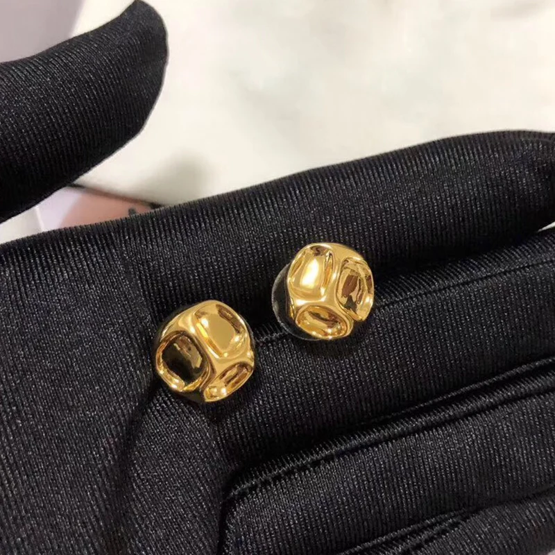 

European Hugely Popular Gold Stud Earrings Brand Design Kolczyki Kupe Joyas Jewellery Boucle Oreille Oorbel Ohrringe