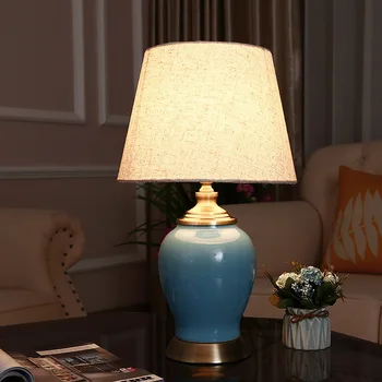 

American Modern Ceramic Table Lamps for Living Room Simple European Designer Led Desk Lamp Bedroom Bedside Lamp Nightstand Lamp