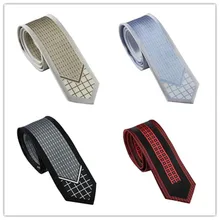 Мужской костюм галстуки дизайн границы черный/серебро Голубой Бежевый Красный плед галстук тощий 6 см рубашки платья свадебные