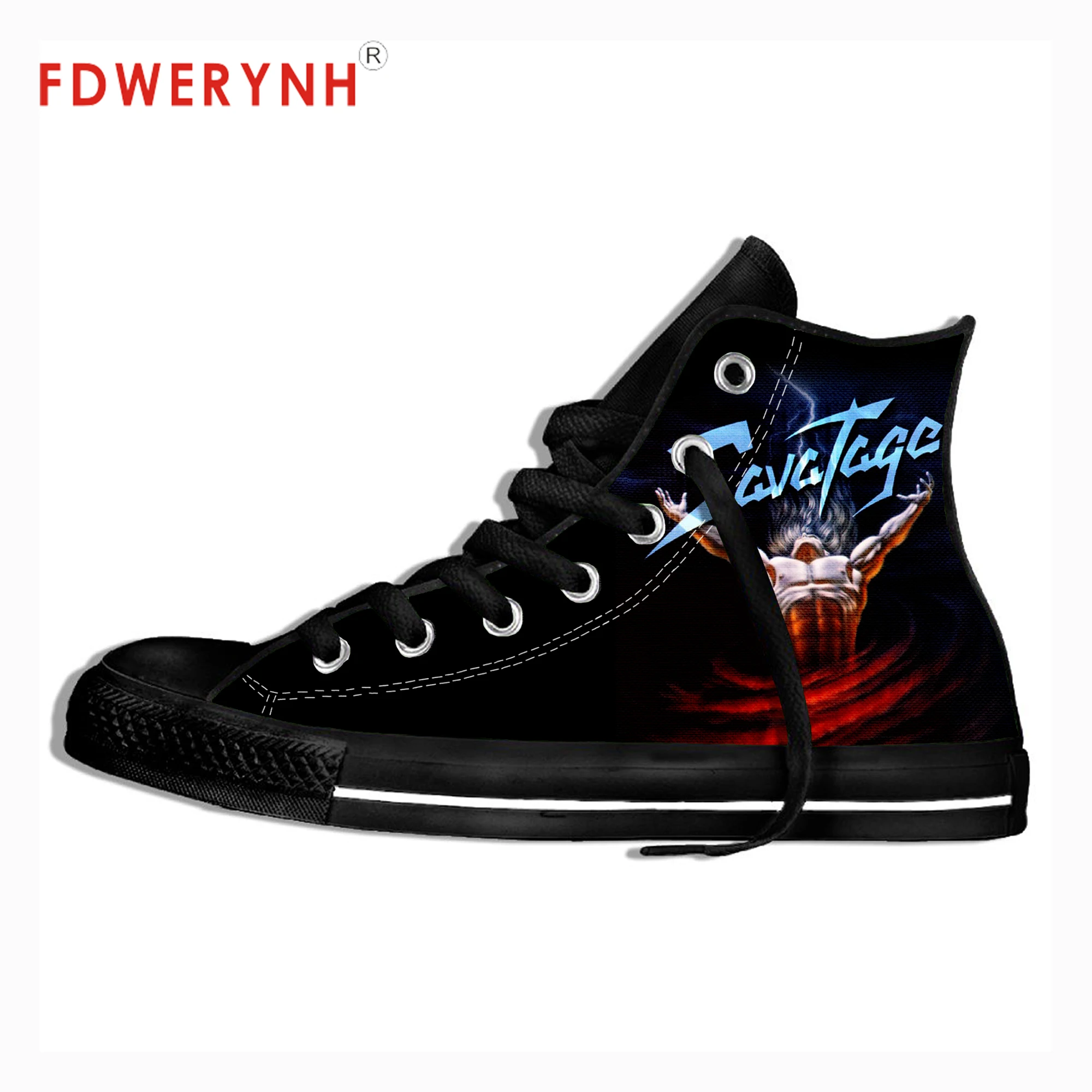 

Men's Casual Customized Shoes Savatage Band Metal Music 3D Pattern Logo Men Shoes