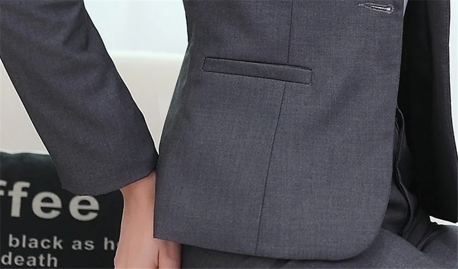 Новые блейзеры брюки костюм однотонный простой 2 шт. комплект длинный тонкий пиджак + брюки женские блейзеры и куртки плюс размер сплошной