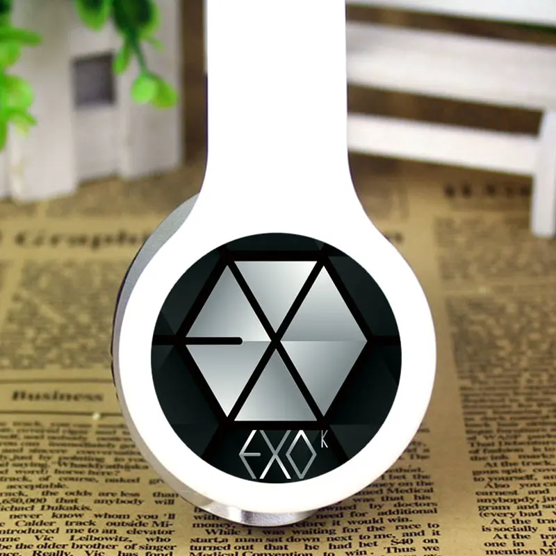 Модные KPOP EXO наушники с логотипом custom EXO Регулируемая гарнитура геймер стерео наушники для мобильного телефона компьютера ноутбука Mp3 PC - Цвет: A2