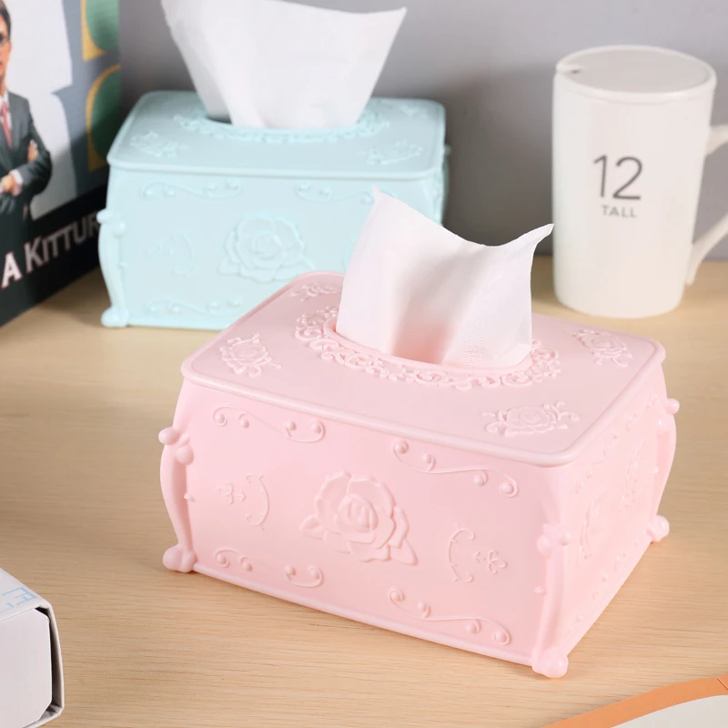 

Fashion Eurapean style rectangle tissue box household pumping paper box plastic