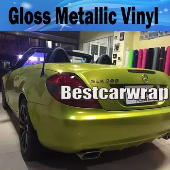 

Glossy Metallic Candy Lemon Vinyl Wrap With Air bubble Free Glossy Full Car Wrap covering PROTWRAP Size:1.52*20M/Roll 4.98x66ft
