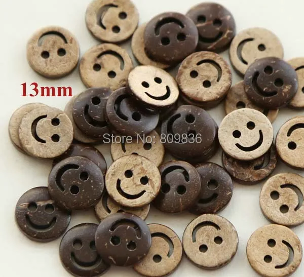 50pcs/lot Size:13mm New Smile Natural Coconut Buttons Accssories Sewing Wooden Button (ss-1183-439) | Дом и сад