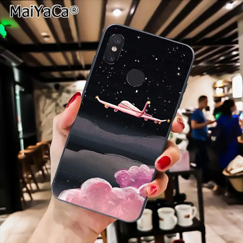 MaiYaCa черный с белой Луной и звездами космический астронавт PhoneCase для Xiaomi Redmi8 4X 6A S2 7A 6A Redmi 5 5Plus Note5 7 Note8Pro - Цвет: A3