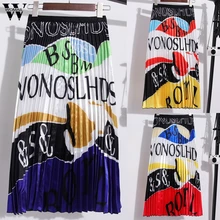 Womail юбки женские летние богемные с высокой талией с буквенным принтом юбки kawaii длинная юбка тонкая повседневная юбка Пляжная J611