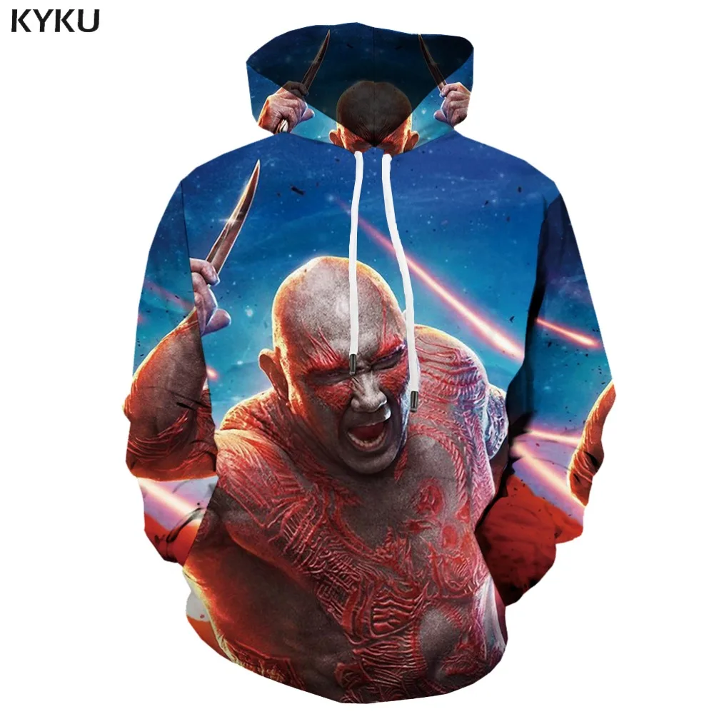 

KYKU Brand Galaxy Guard Sweatshirts men War Sweatshirt Printed Film Hoody Anime Character 3d Printed Metal Hooded Casual Unisex
