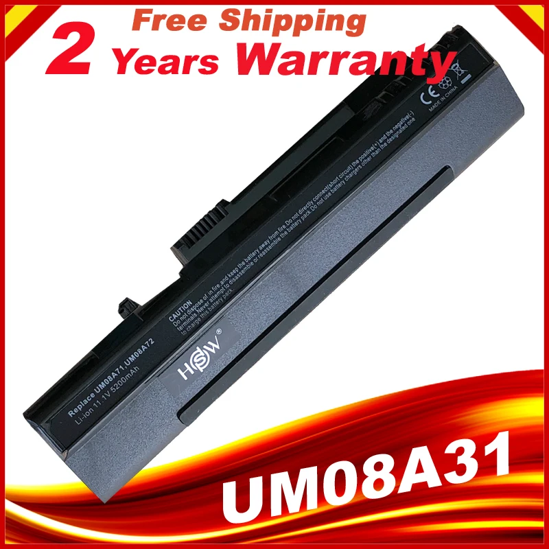 

HSW battery UM08A31 For Acer Aspire One A110 A150 D150 D210 D250 ZG5 UM08A32 UM08A51 UM08A52 UM08A71 UM08A72 UM08A73