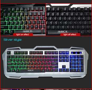

VOBERRY For IMice AK-400 Metal Hanging Backlight Keyboard Wired 104-key Full-size Game Keyboard High Sensitivity