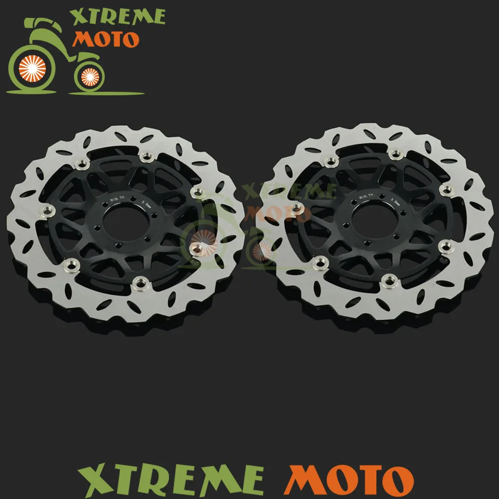 2Pcs Black Motorcycle Front Floating Brake Disc Rotor For VTEC 400