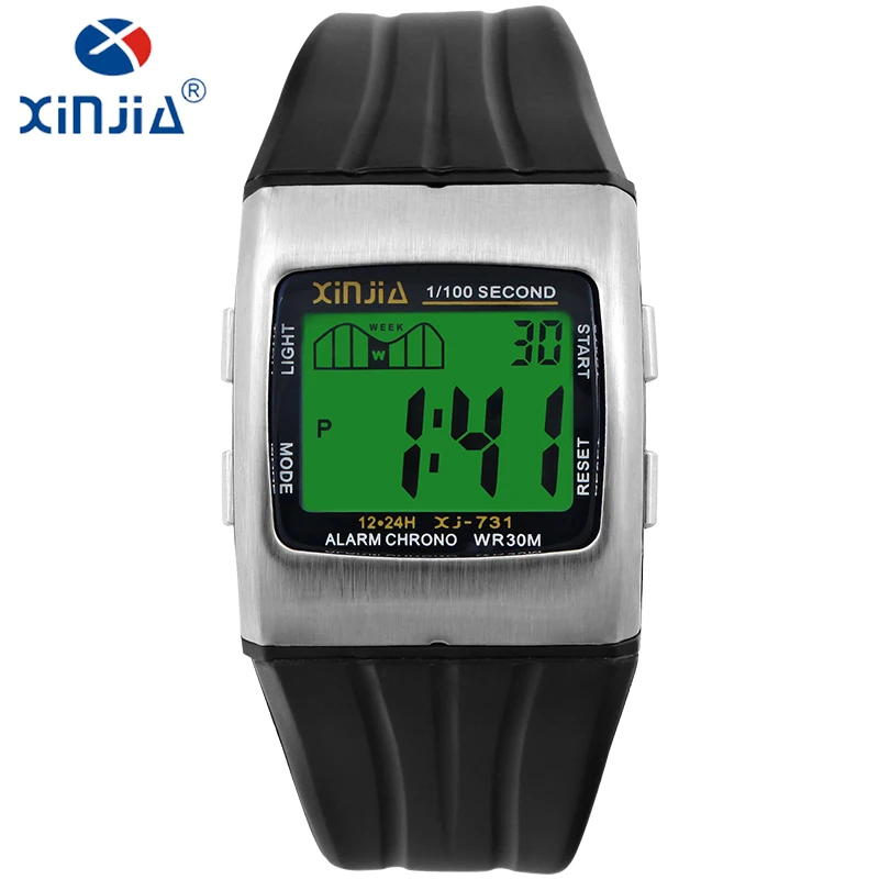 

XINJIA fashion man's electronic wristwatch casual waterproof watches Stainless Steel Clasp Top Brand Calendar Wristwatch XJ-731
