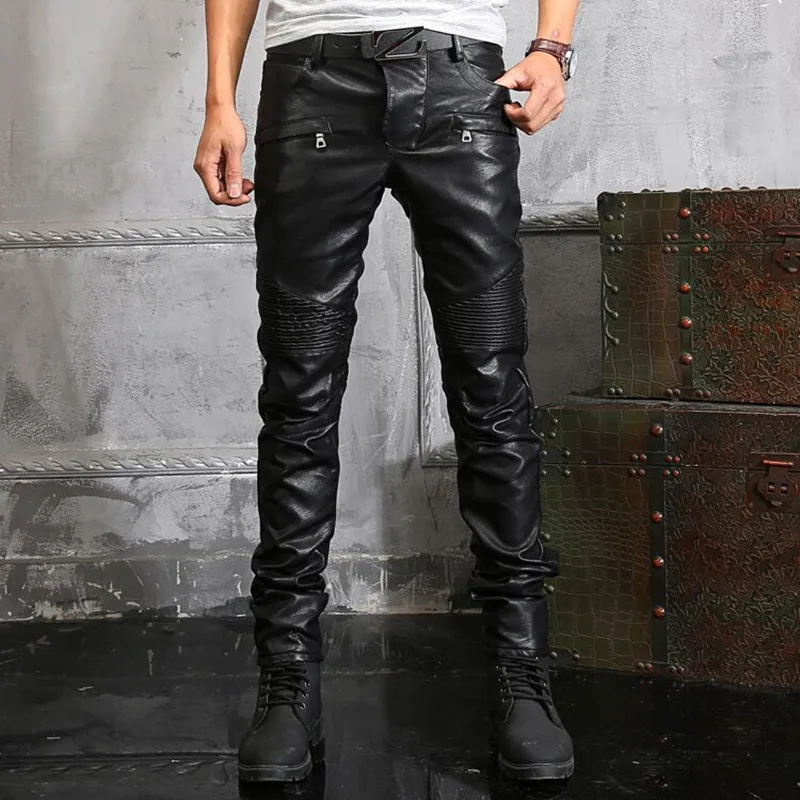 2015-Men-Black-Leather-Biker-Pants-Men-Fashion-Casual-Plus-Size ...