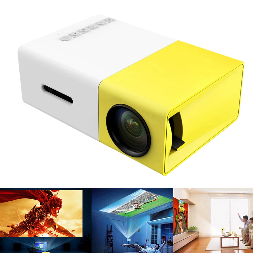 

Portable Mini Projector Full HD 320x240 Multimedia Video Home Cinema Theater LED Projector Support USB/SD/AV/HDMI Input