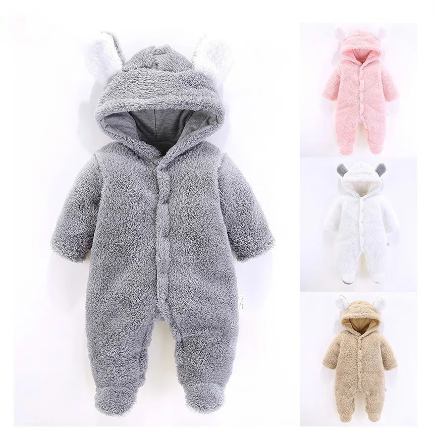 

Baby Clothing 2018 Spring New Winter Clothes Rabbit Romper Newborn Warm 3-12m Boys Girls jumpsuits Outwear Long Sleeve Ear