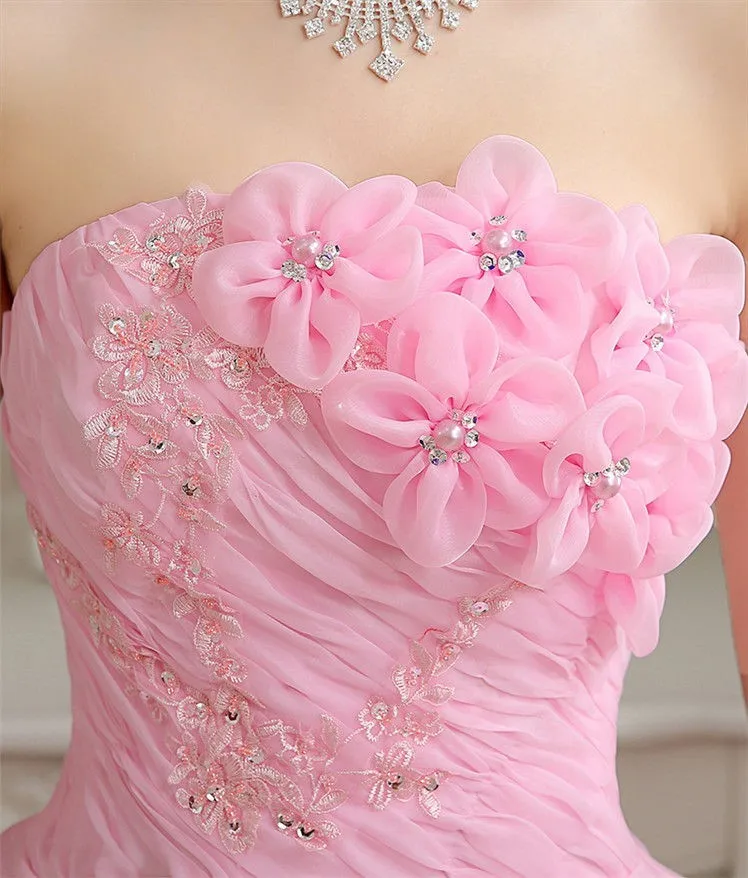 Новое сексуальное кружевное бальное платье Бальные платья с аппликацией и цветами из кристаллов, милые 16 платья Vestidos De 16 вечерние платья Q52