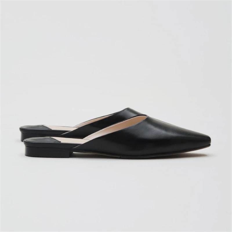 MSSTOR Square Toe White Women Slippers Square Heel Black Concise Fashion Mules Shoes Women Genuine Leather Casual Shoes Women MSSTOR Square Toe White Women Slippers Square Heel Black Concise Fashion Mules Shoes Women Genuine Leather Casual Shoes Women