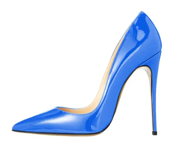 Carollabelly/Женская обувь на высоком каблуке; свадебные туфли; цвет черный, телесный; женские туфли-лодочки с острым носком; пикантные туфли на высоком каблуке; стилеты; обувь для вечеринок - Цвет: blue