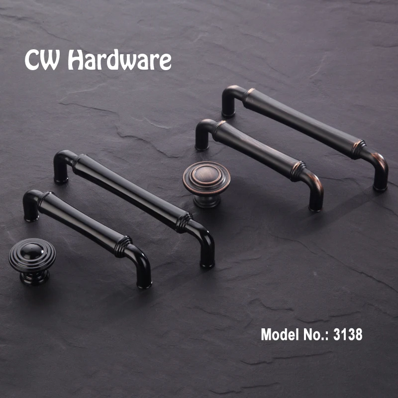 

CW Hardware DECFAB 1906 European furniture kitchen cabinet handles 96mm 128mm Zinc Alloy ntique Copper Cupboard Drawer Knobs