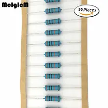 MCIGICM 50 шт. 2 Вт металлический пленочный резистор Ом резисторы 1.5R 2.2R 0.33R 0,33-2,2 м сопротивление