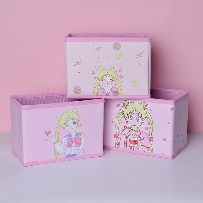 

Koteta Anime Sailor Moon Tsukino Usagi Model Figure Desktop Storage Box Printing Waterproof Makeup Organizer Girls Birthday Gift